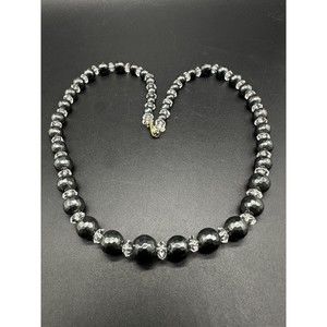 14k Elegant Faceted Pyrite Crystal Gemstone Bead Necklace 18" Long